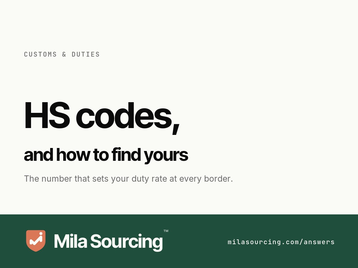 What an HS code is and how to find the right one when importing from China: classify by the product's essential character in your own country's tariff schedule